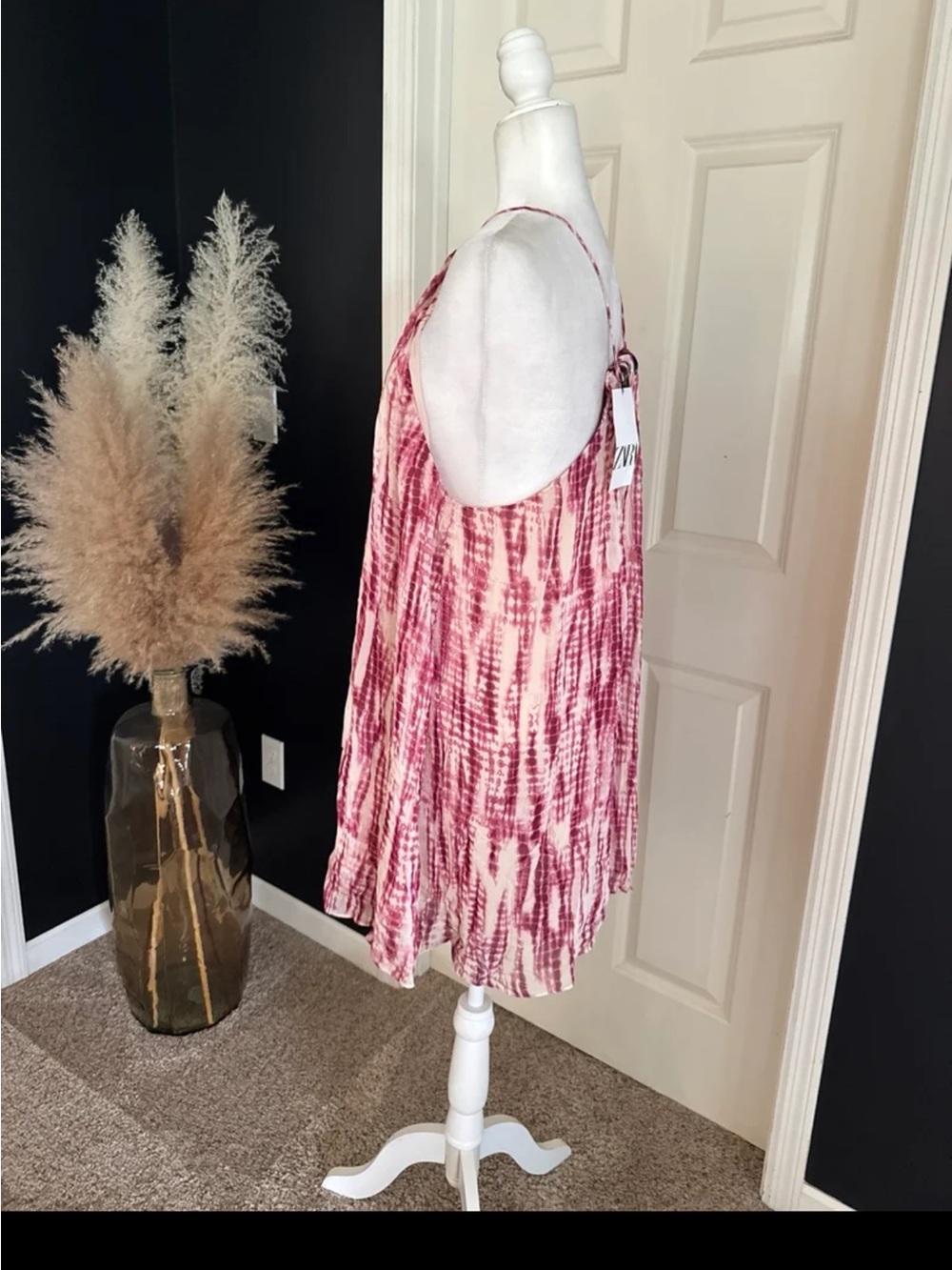 NWT ZARA BEADED TIE-DYE DRESS SIZE XL - Picture 8 of 12